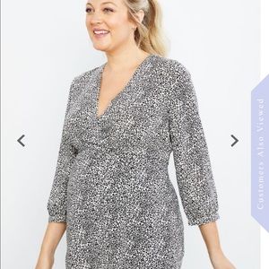 Motherhood Maternity Faux Wrap Leopard Top NWT